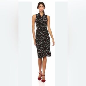 Lark & Ro Black Floral Pencil Skirt